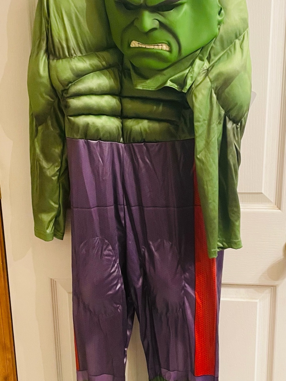 Disney Marvel Avengers New Green and Purple Hulk Muscle Costume with Red Accents